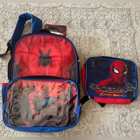 Spider-Man NWT backpack & Lunchbox Back to School Spiderman MARVEL - Picture 1 of 14